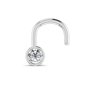 Bezel-Set Solitaire Diamond Nose Stud | 0.07ct VS