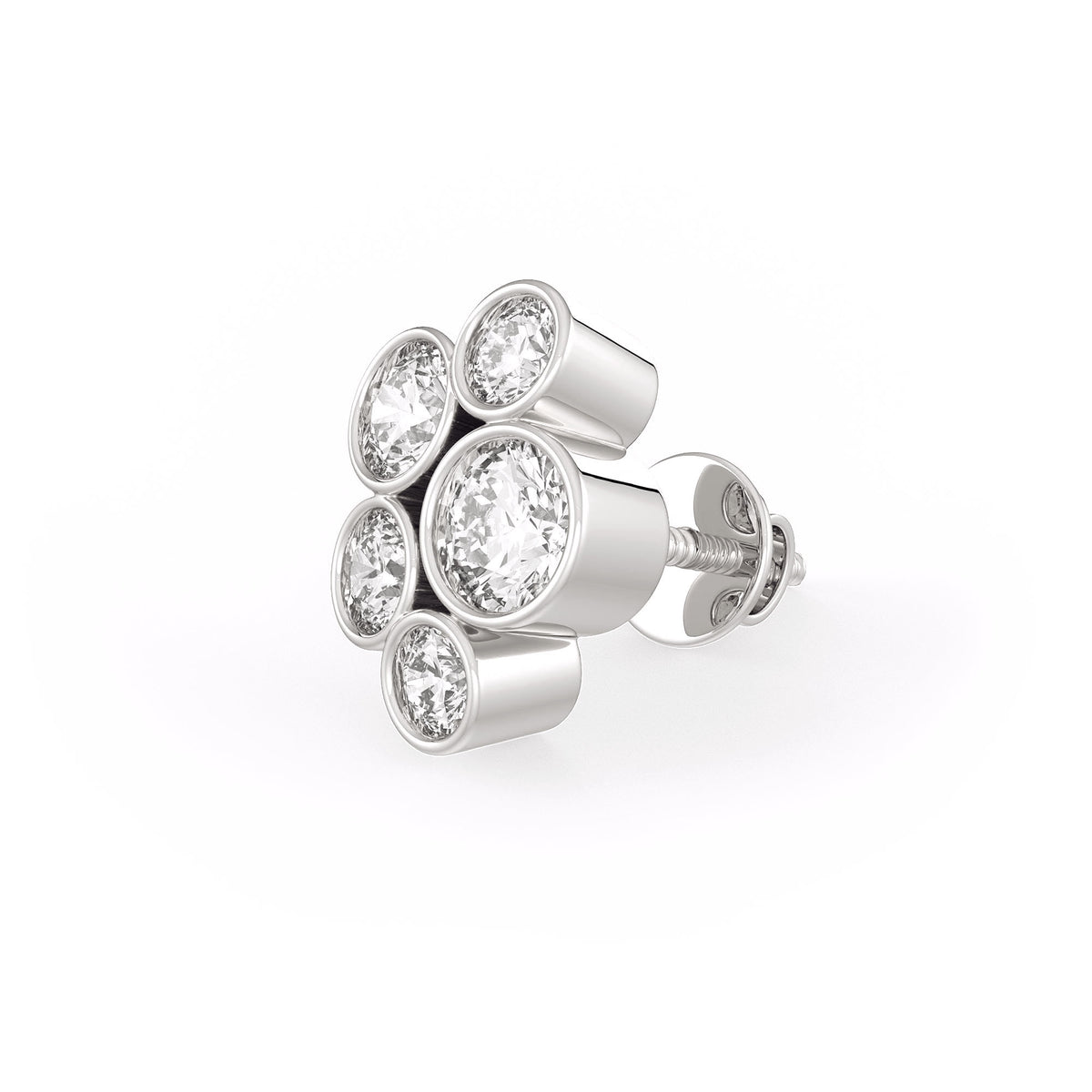 1ct Bubble Diamond Earrings White Gold