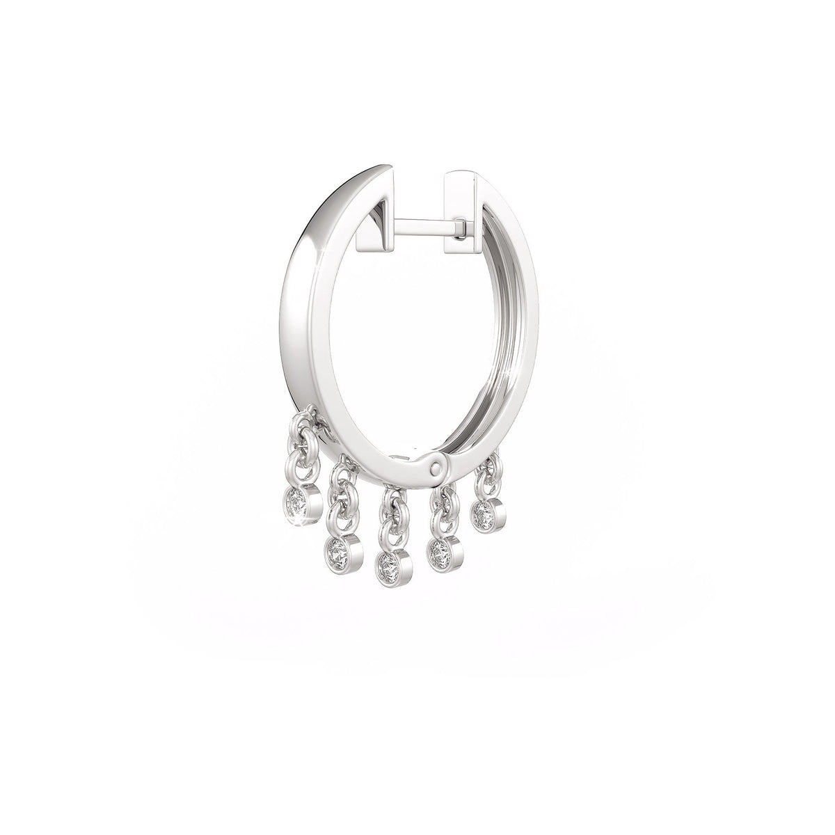 Timeless dewdrop diamond hoop in white gold