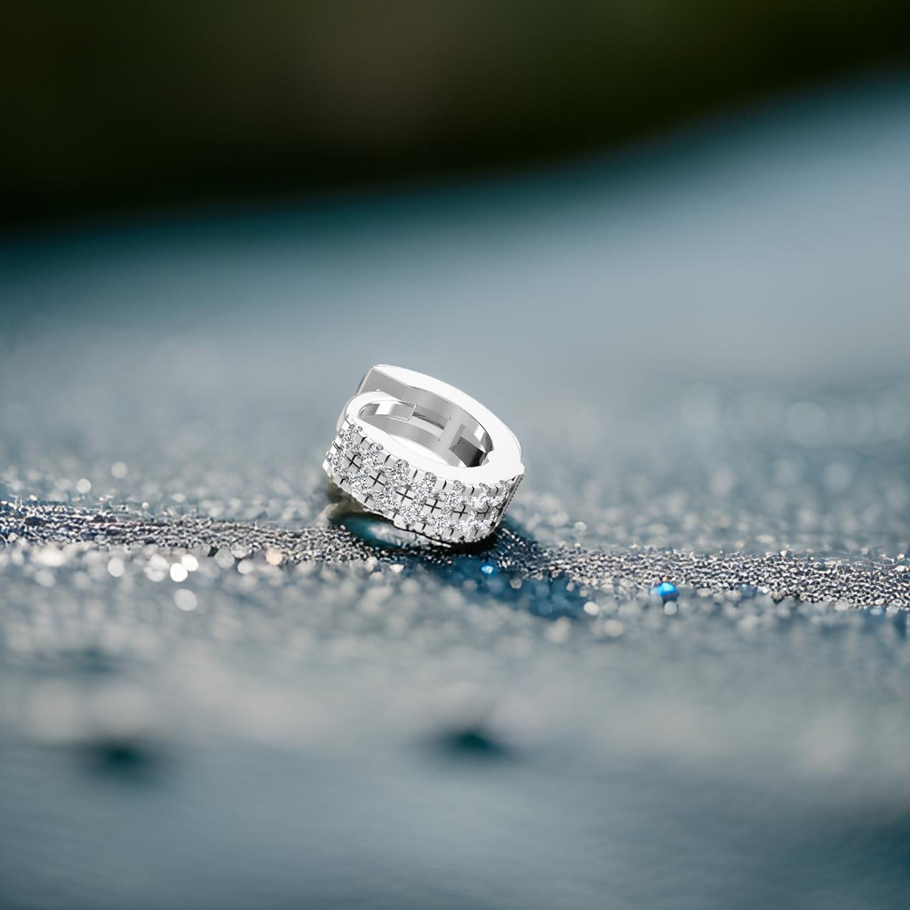 Premium white gold diamond hoop design