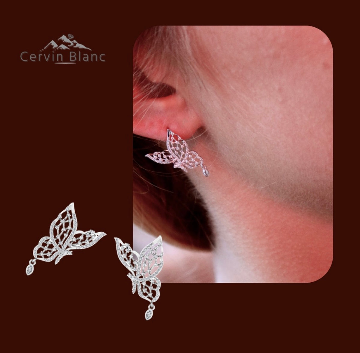 Boucles d'oreilles papillon en diamant de 0,50 ct