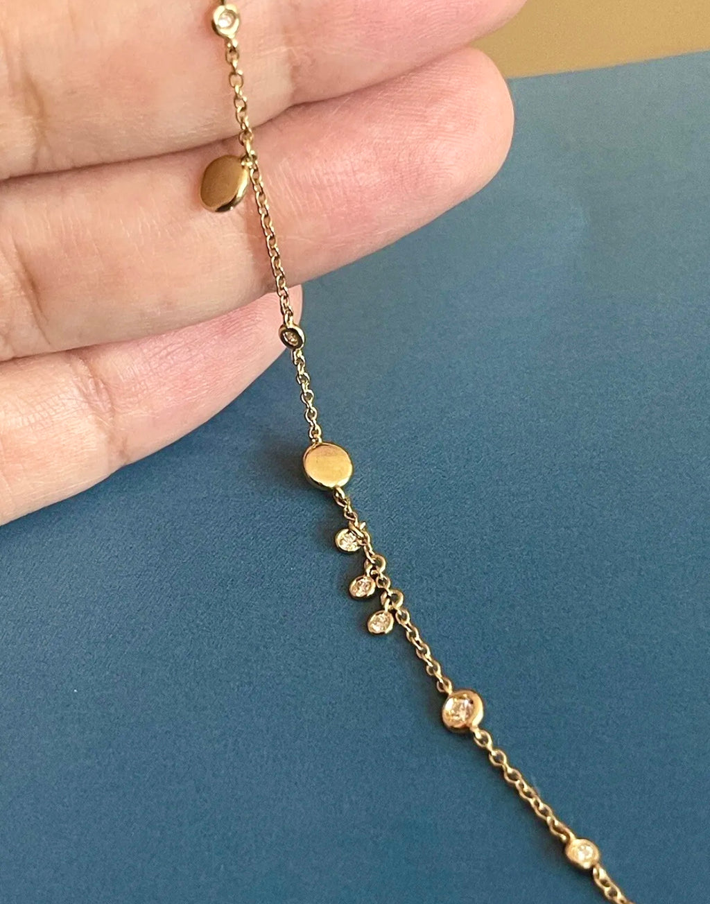 Contemporary diamond bracelet on chain