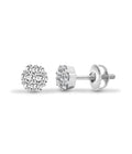 18ct White 1ct Diamond 7 Stone Cluster Earrings