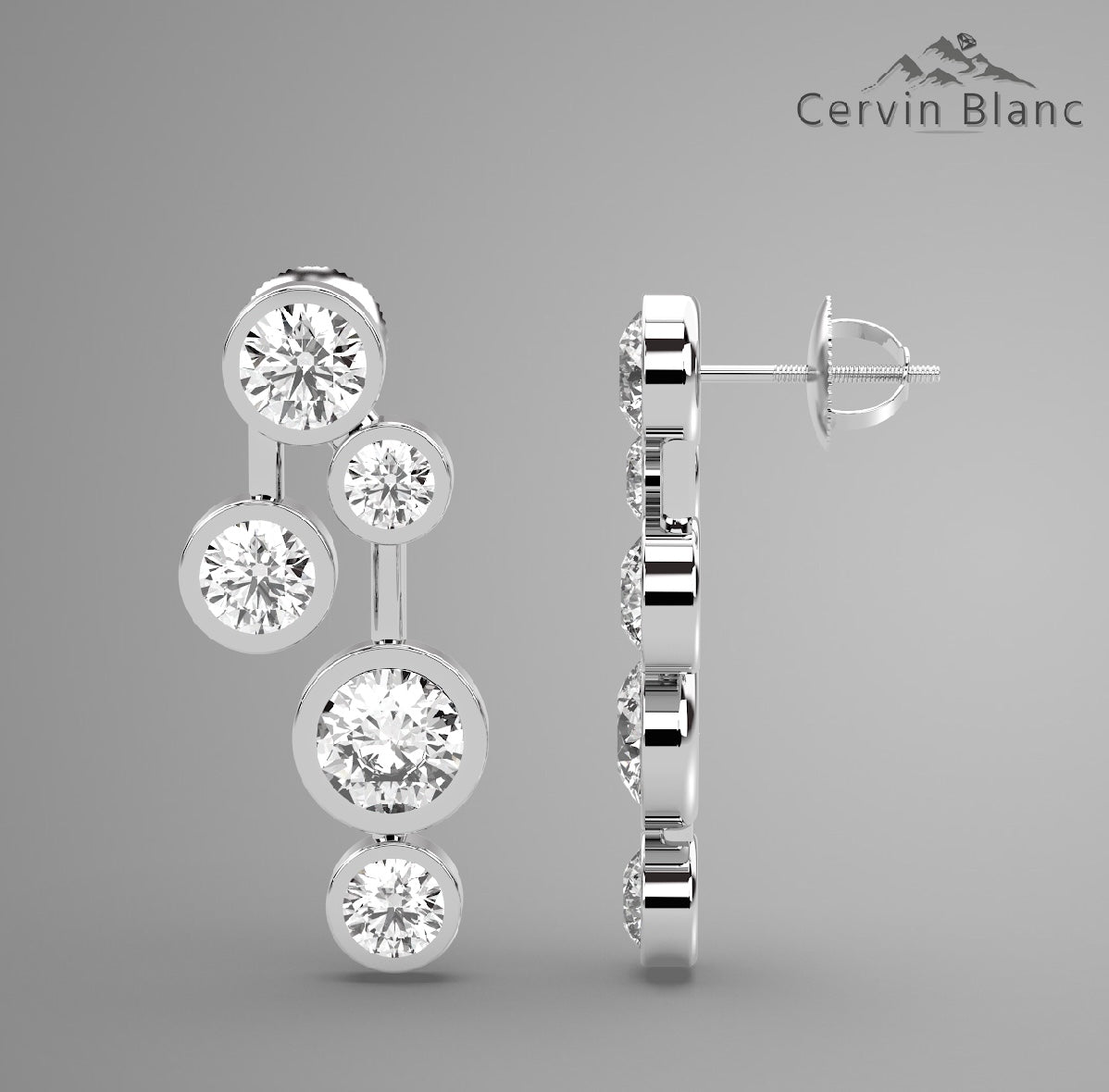 1.50ct Diamond Bubble Earrings White Gold
