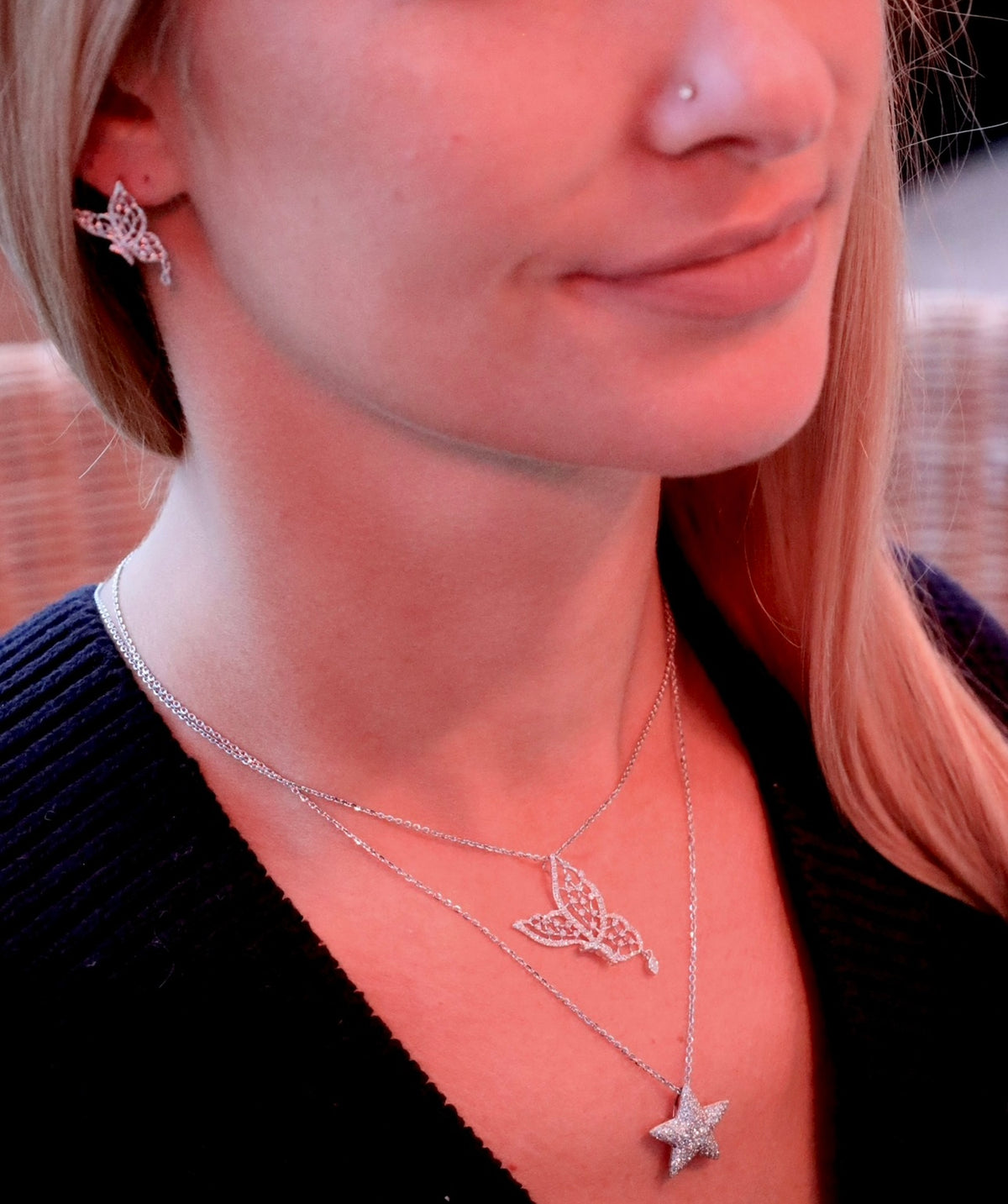 Boucles d'oreilles papillon en diamant de 0,50 ct