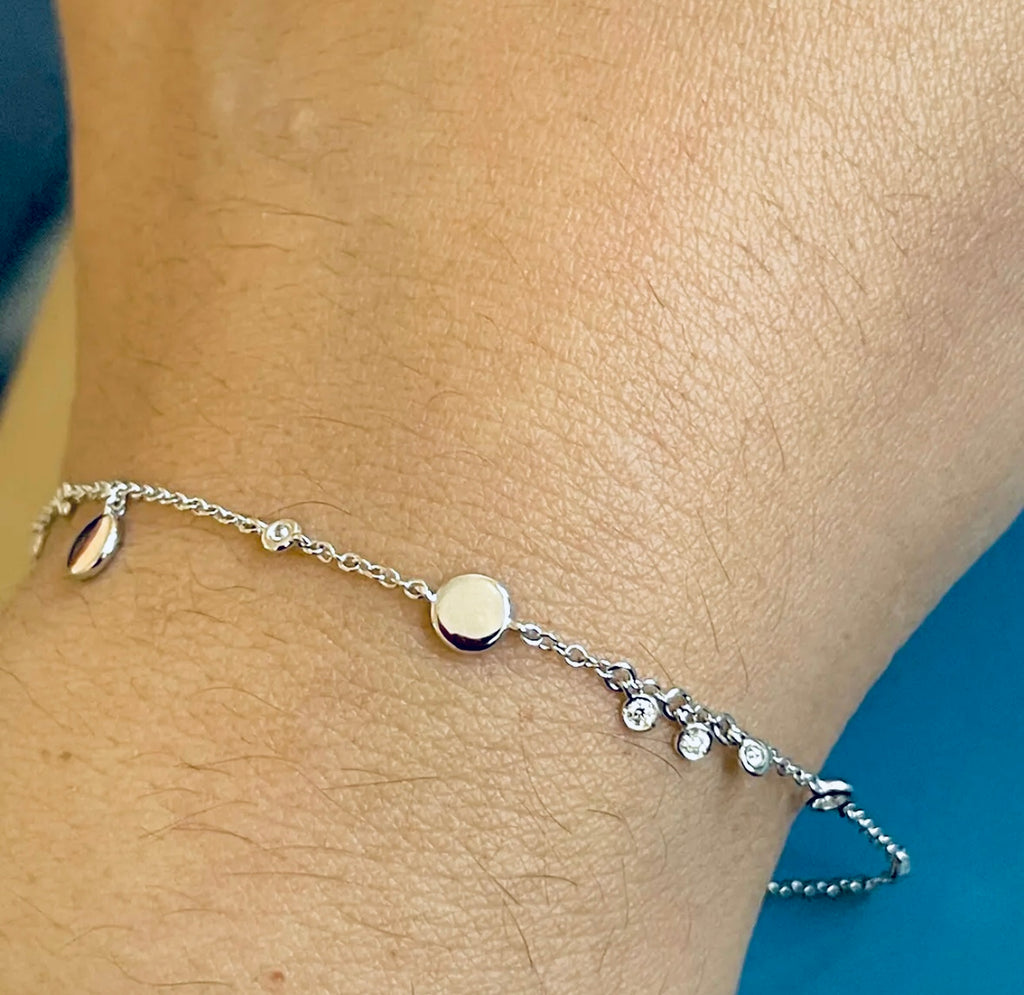 0.22ct diamond charm disc bracelet