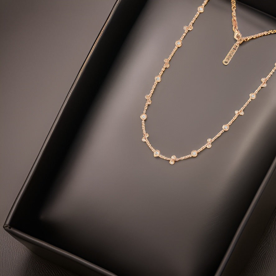  COLLANA DIAMOND Bubble By The Yard IN ORO ROSA 18CT