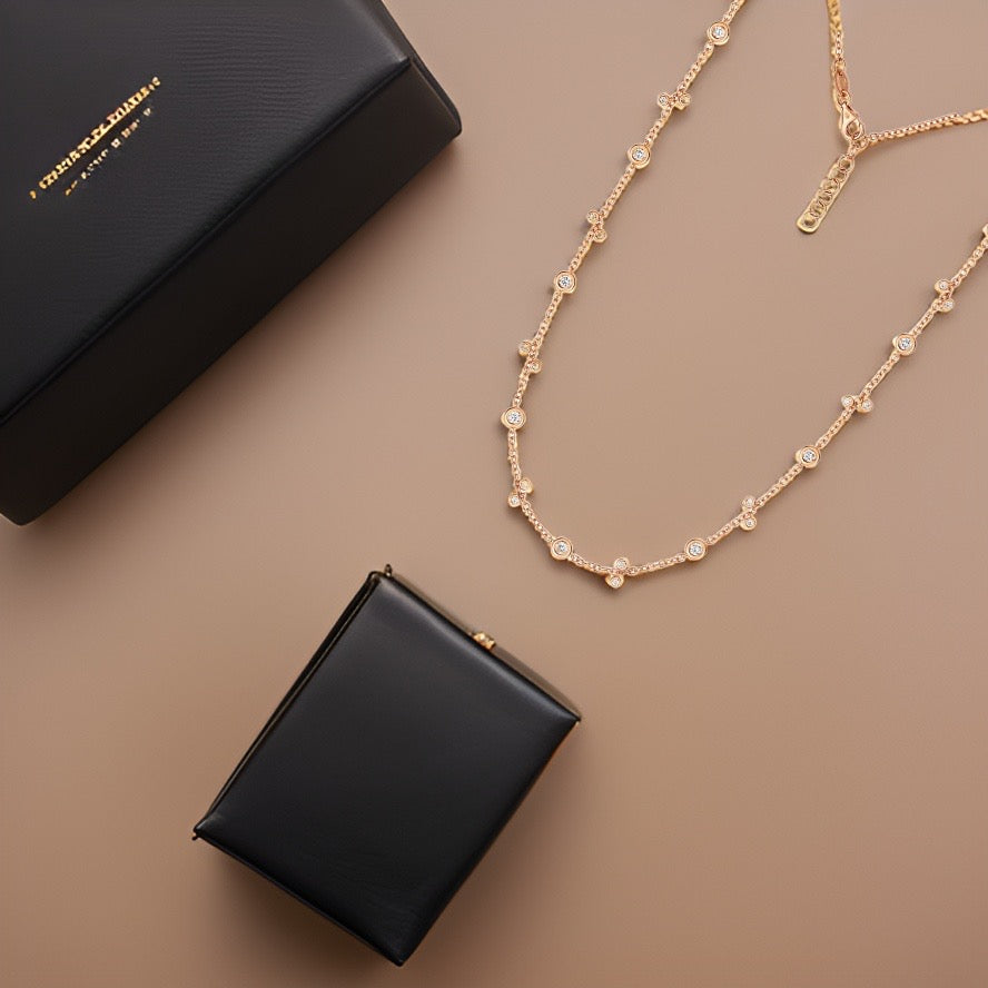 Collier DIAMOND Bubble By The Yard en or rose 18 carats