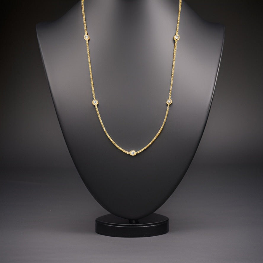 18ct yellow gold diamond necklace