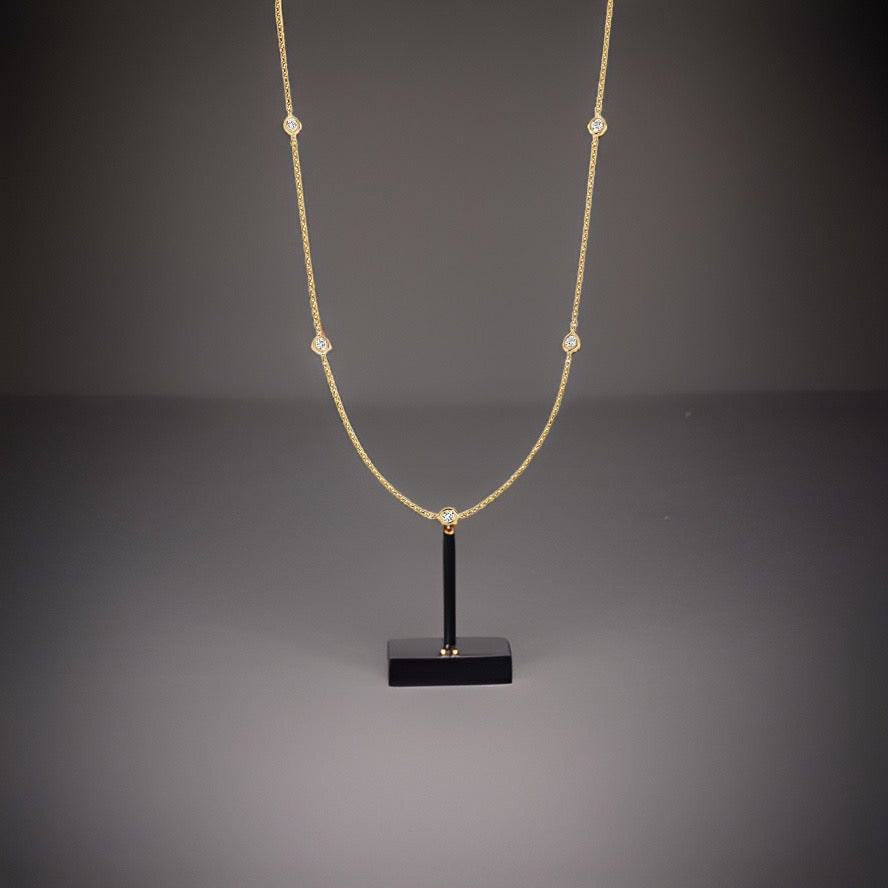 0.35ct G SI diamonds yellow gold necklace