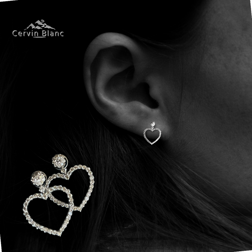 0.85ct Twin Heart Earrings White Gold