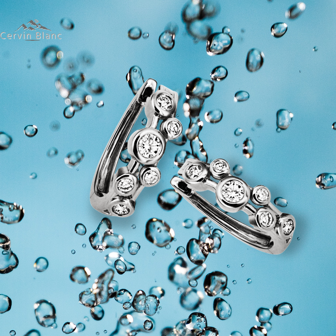 0.50ct Diamond Bubble Hoop Earrings White Gold