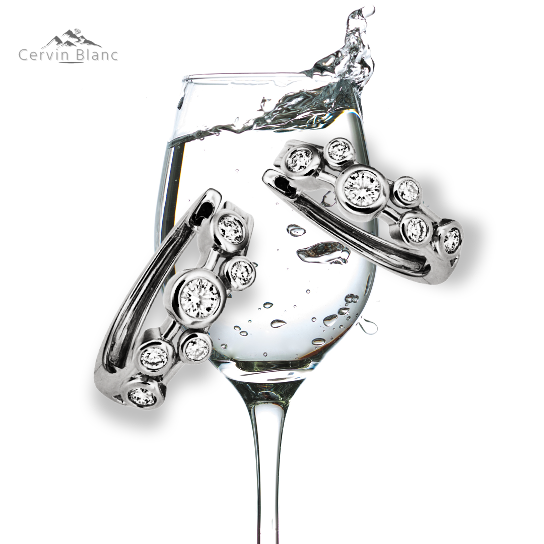 0.50ct Diamond Bubble Hoop Earrings White Gold
