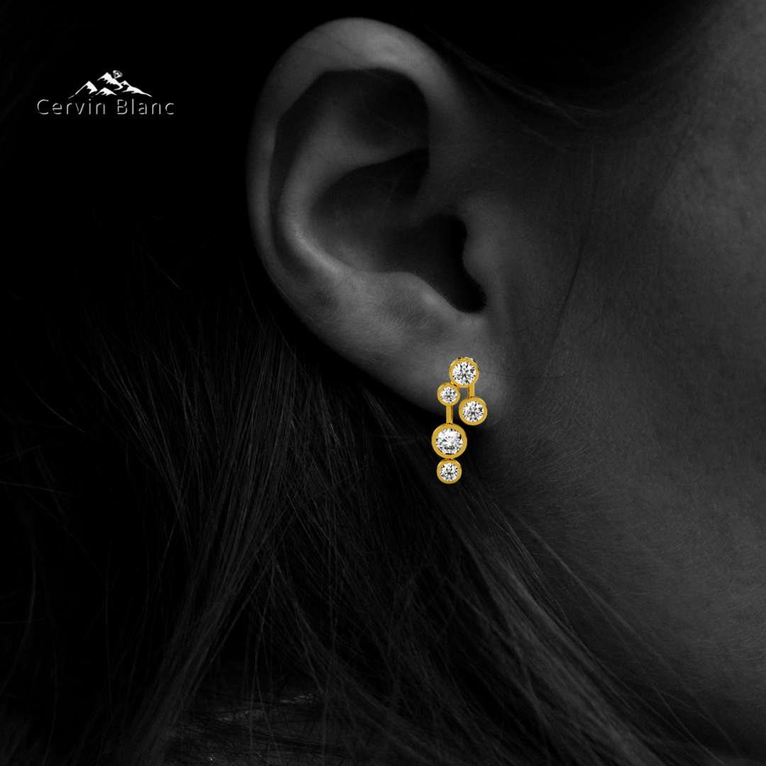 1.50ct Diamond Bubble Earrings Yellow Gold