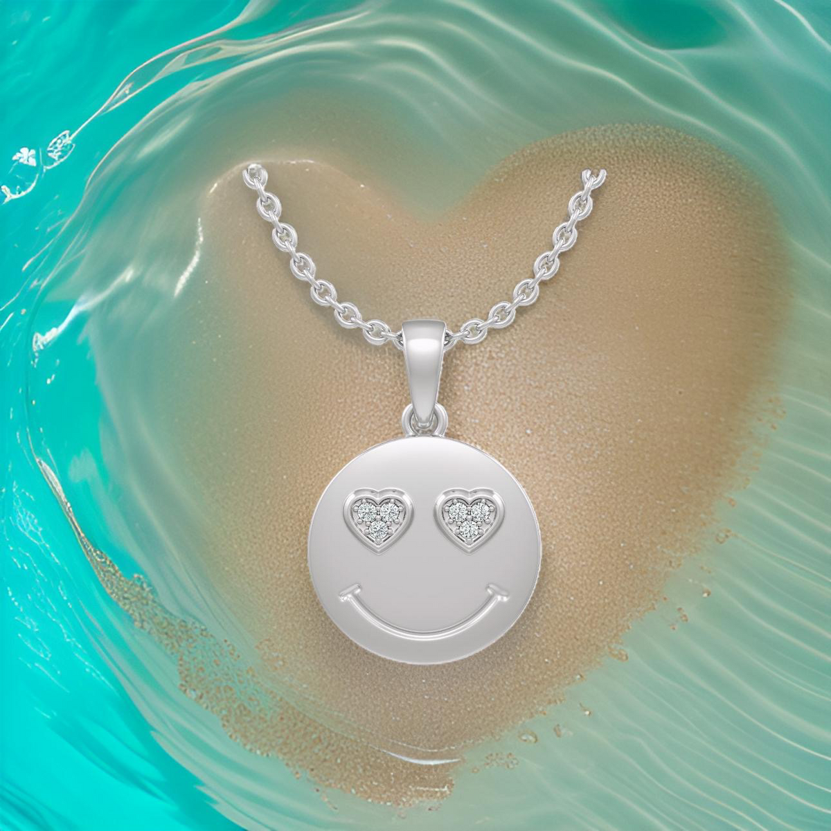 Cervin Blanc in love diamond emoji pendant