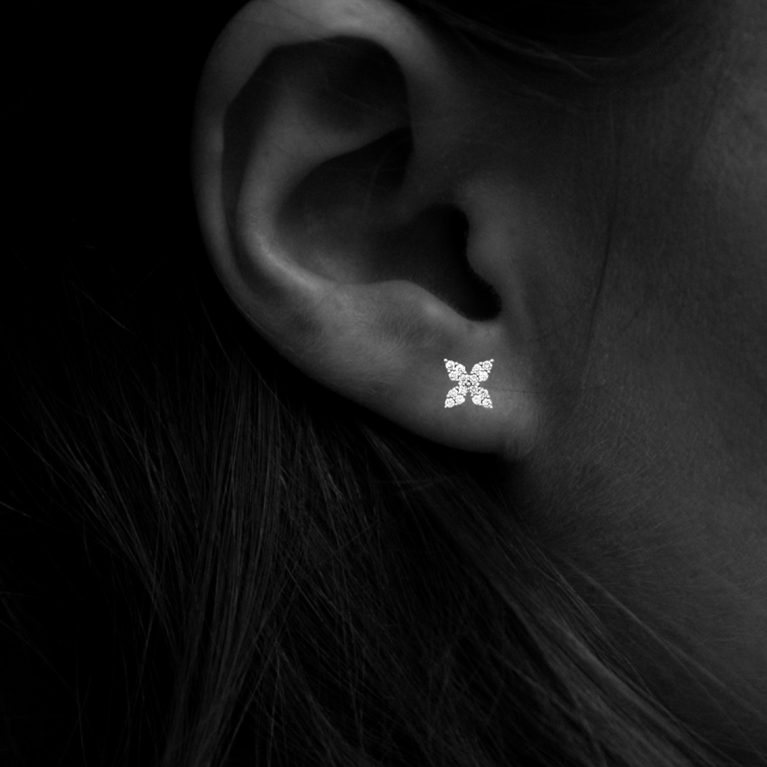 0.50ct Flower Petal Diamond Earrings
