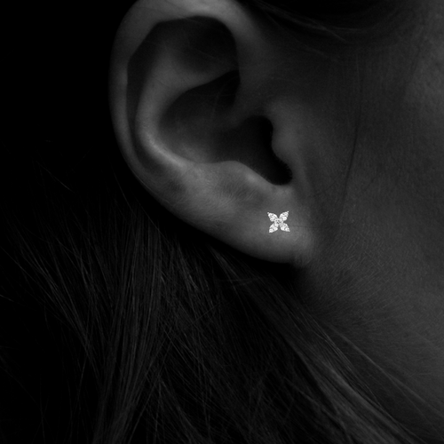 0.25ct Flower Petal Diamond Earrings