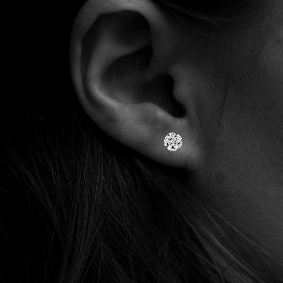 0.38ct Rose Diamond Earrings White Gold