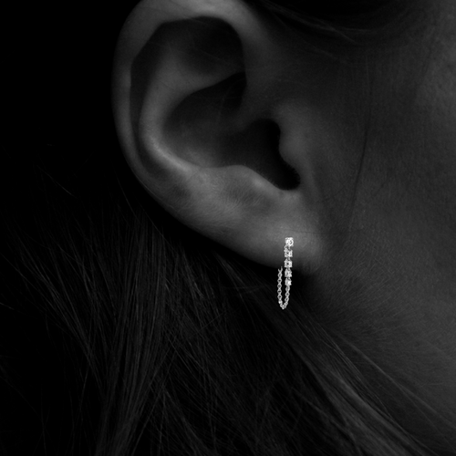 0.51ct Diamond Chain Wrap Earrings White Gold