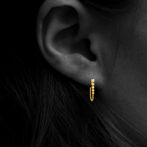 0.51ct Diamond Chain Wrap Earrings Yellow Gold