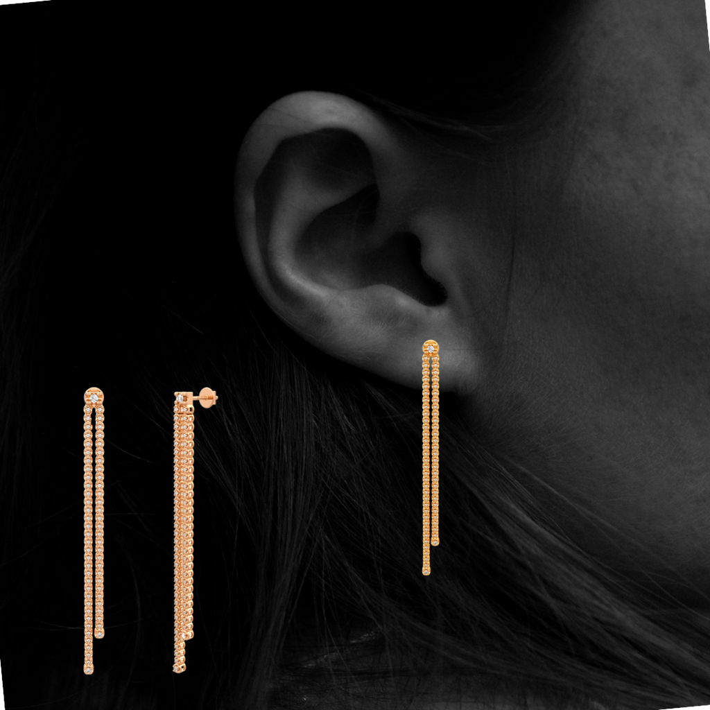 Luxury 18ct rose gold earrings in 0.90ct