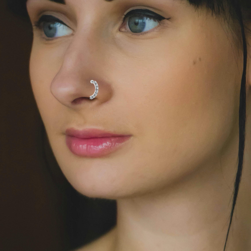 Diamond Nose Hoop Secure Clicker