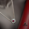 Collier cercle rubis et diamants en or blanc 18 carats par Türler Schmuck und Uhren