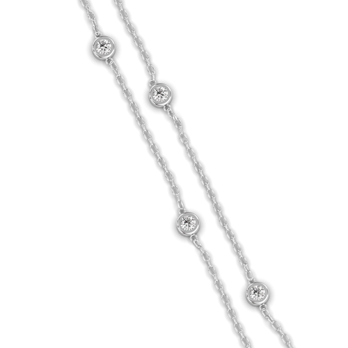 18ct white gold 1ct diamond yard chain 24 inch