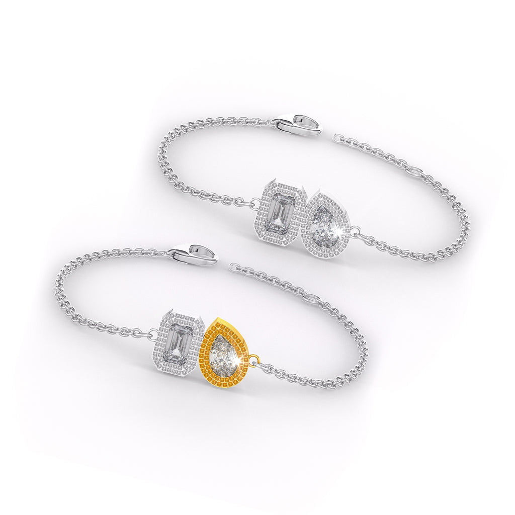  Bracciale Toi Et Moi con diamanti da 0,40 ct in oro bianco 18 ct bicolore