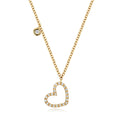 Collier en or jaune 18 carats serti d'un diamant en forme de cœur (0,25 carat).