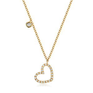 18ct Yellow gold diamond Heart necklace 0.25ct