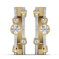 Boucles d'oreilles créoles en or jaune avec diamant bulle de 1 carat