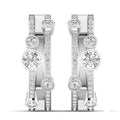 Boucles d'oreilles créoles en or blanc avec diamant bulle de 1 carat