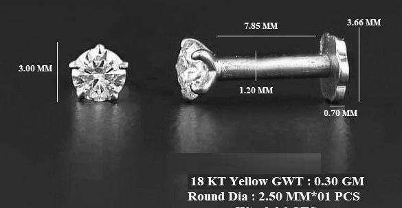 Solitär-Nasenstecker mit Diamant | 18 Karat Weißgold