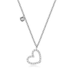18ct White gold diamond Heart necklace 0.25ct