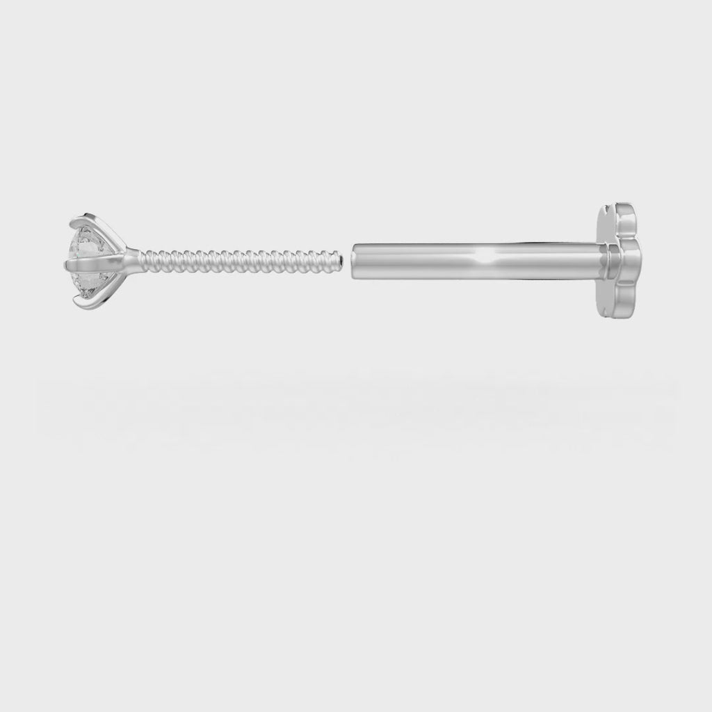 Solitär-Nasenstecker mit Diamant | 18 Karat Weißgold