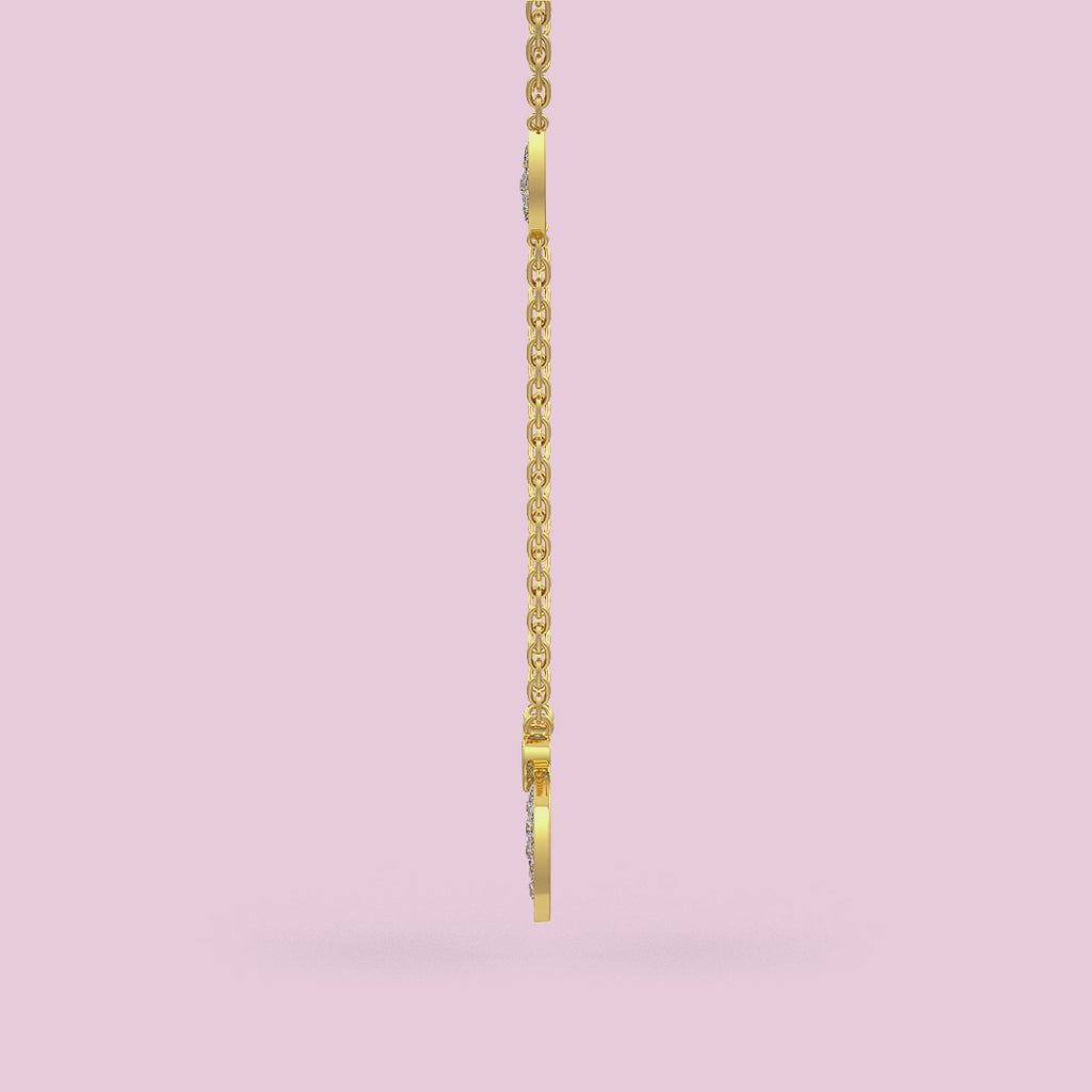 Diamond Necklace 1.40ct in 18ct Yellow Gold Water Lily Flower Petals