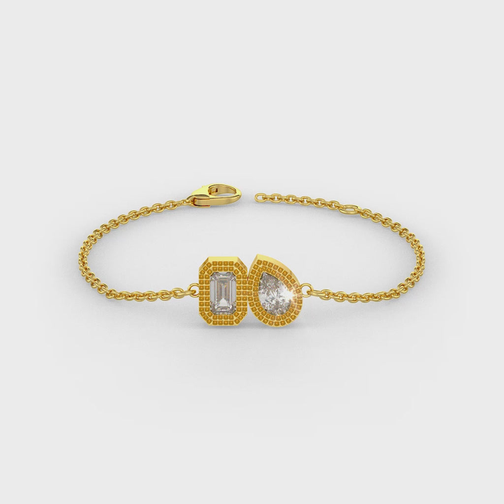 Toi Et Moi Diamond Bracelet 0.40ct in 18ct Yellow Gold