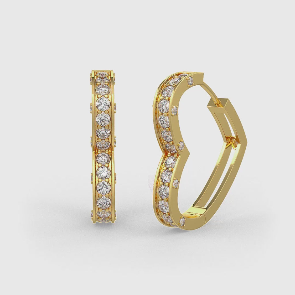 1 Karat Diamant-Herzohrringe aus Gelbgold