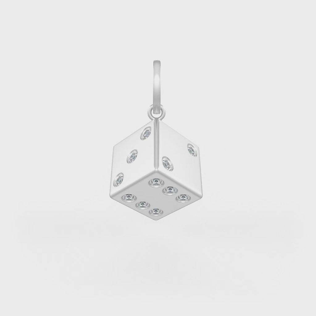 Exquisite 0.32ct diamond dice pendant