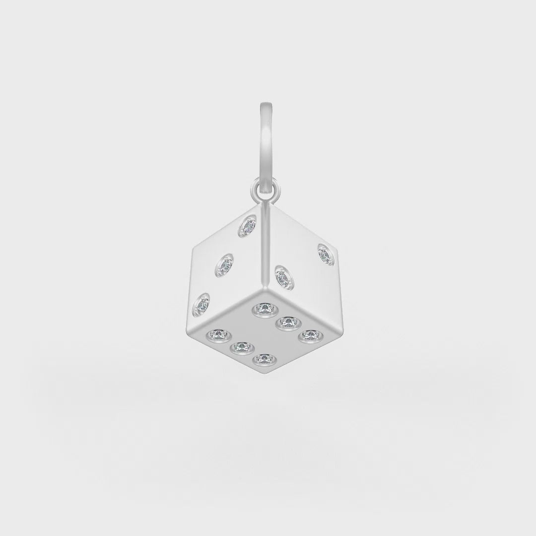 Exquisite 0.32ct diamond dice pendant