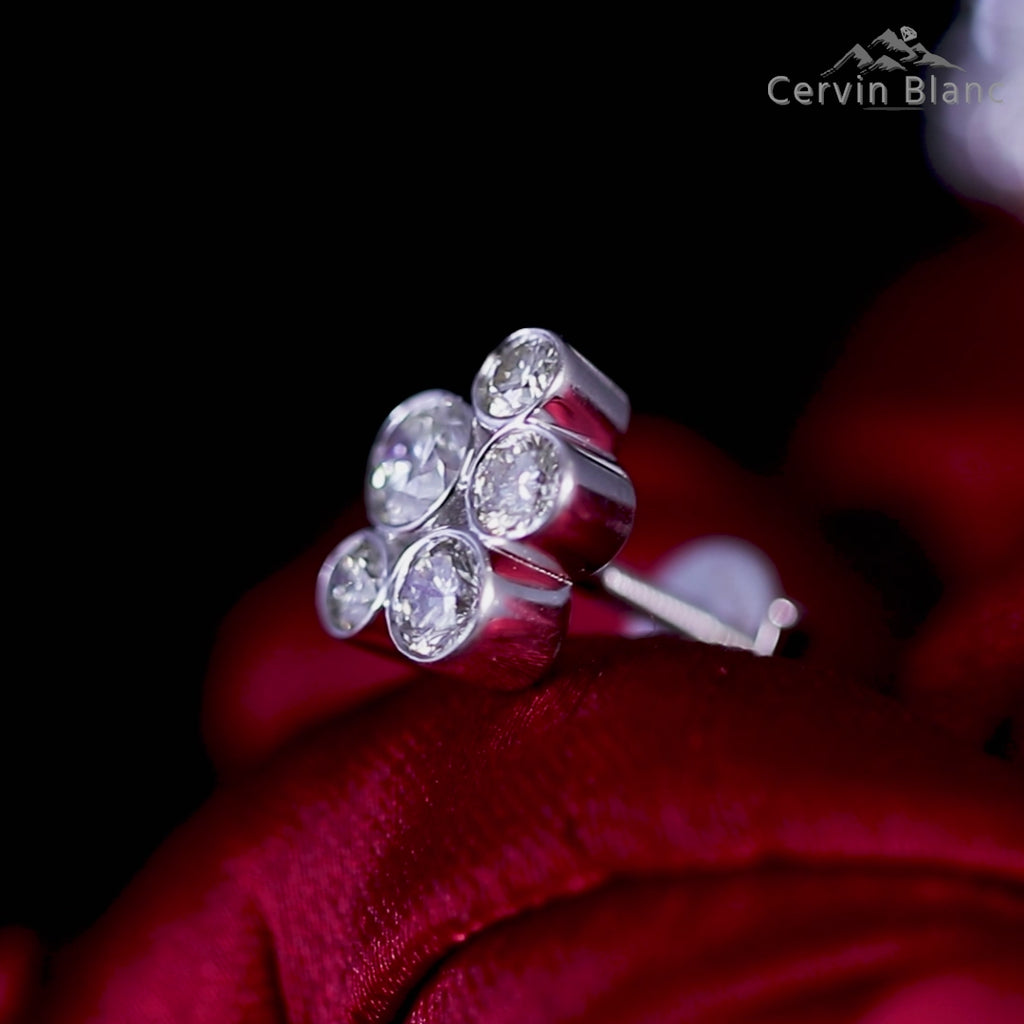 Bubble Diamond Earrings White Gold 1ct