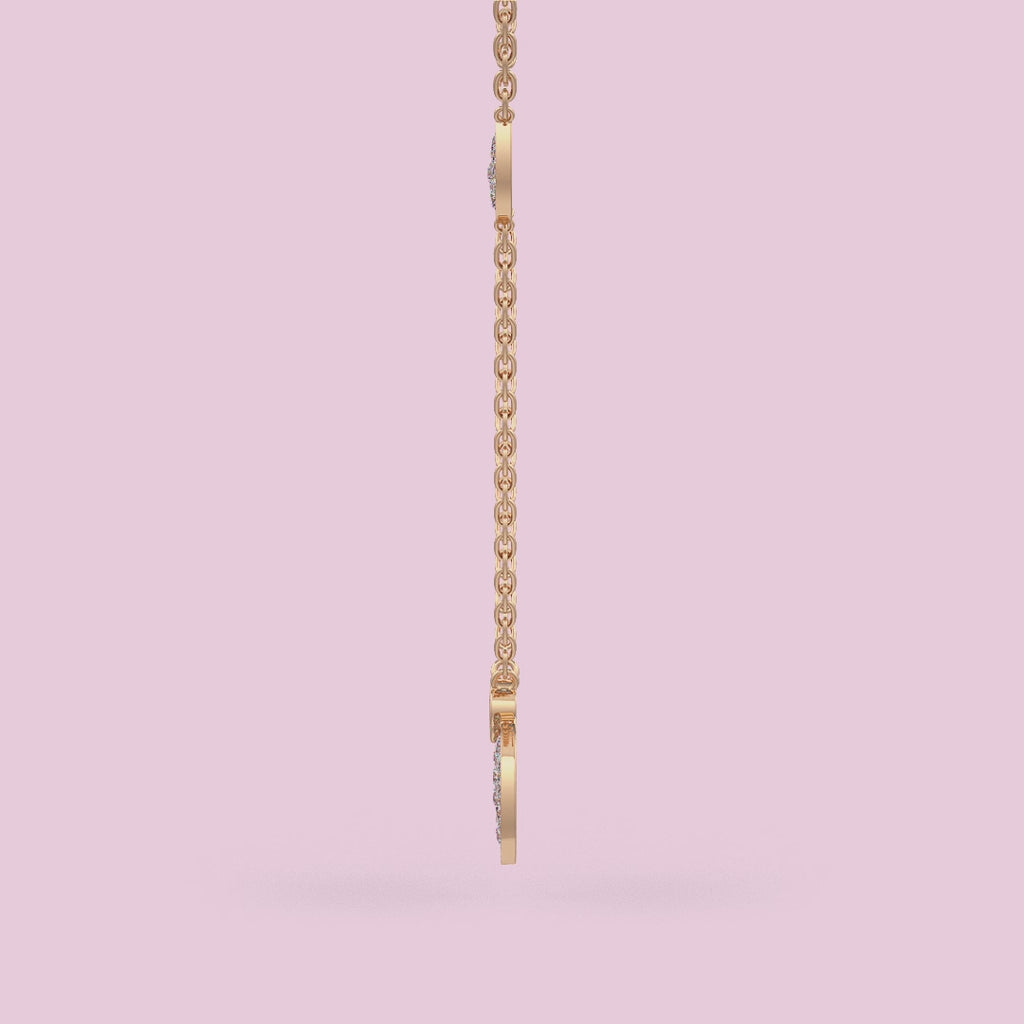 Diamond Necklace 1.40ct in 18ct Rose Gold Water Lily Flower Petals