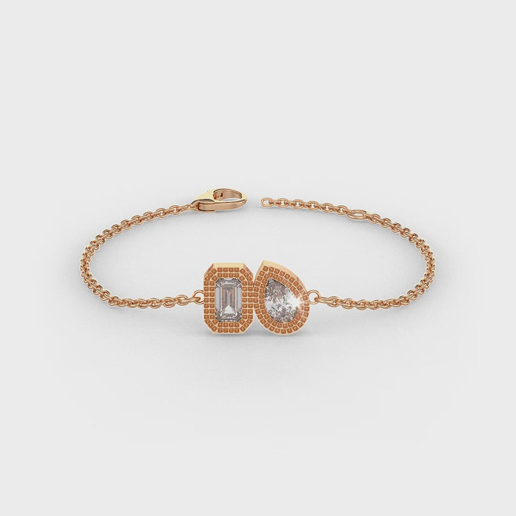 Toi Et Moi Diamond Bracelet 0.40ct in 18ct Rose Gold