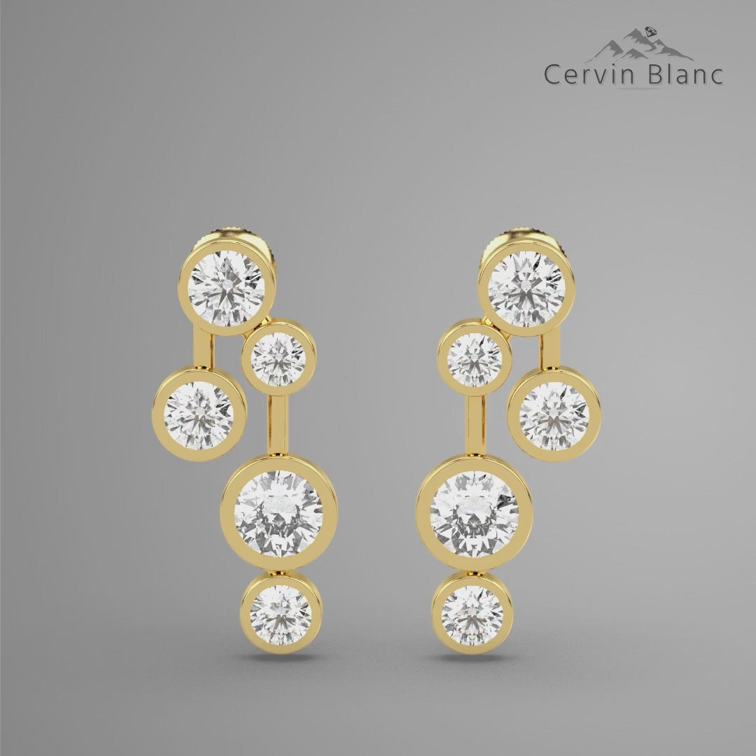 1.50ct Diamond Bubble Earrings Yellow Gold