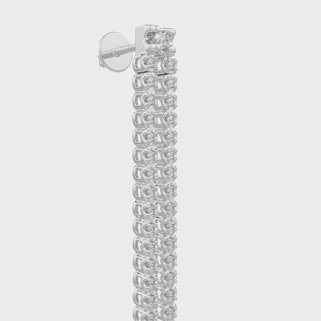 0.90ct Diamond Tennis Earrings White Gold