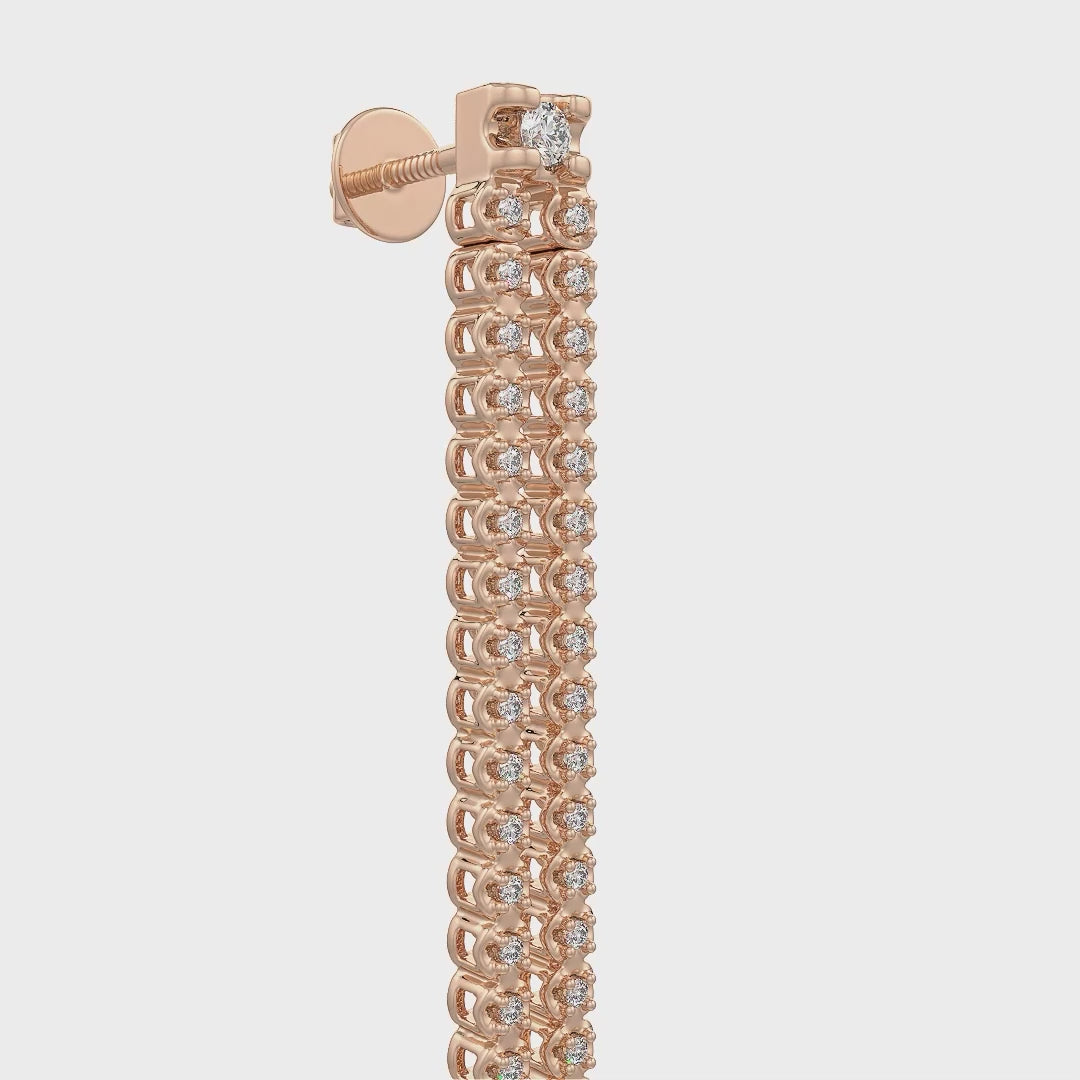 Iconic 0.90ct tennis earrings in 18ct rose gold