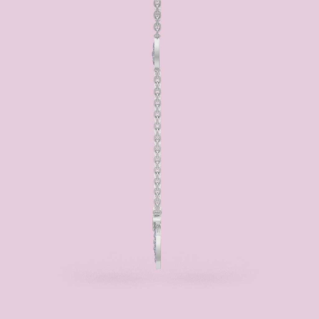 Diamond Necklace 1.40ct in 18ct White Gold Water Lily Flower Petals