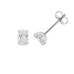 0.70ct Oval Lab Diamond Solitaire Stud Earrings in Silver
