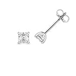 Chic Asscher-Cut Lab Diamond 4-Claw Stud Earrings in Silver